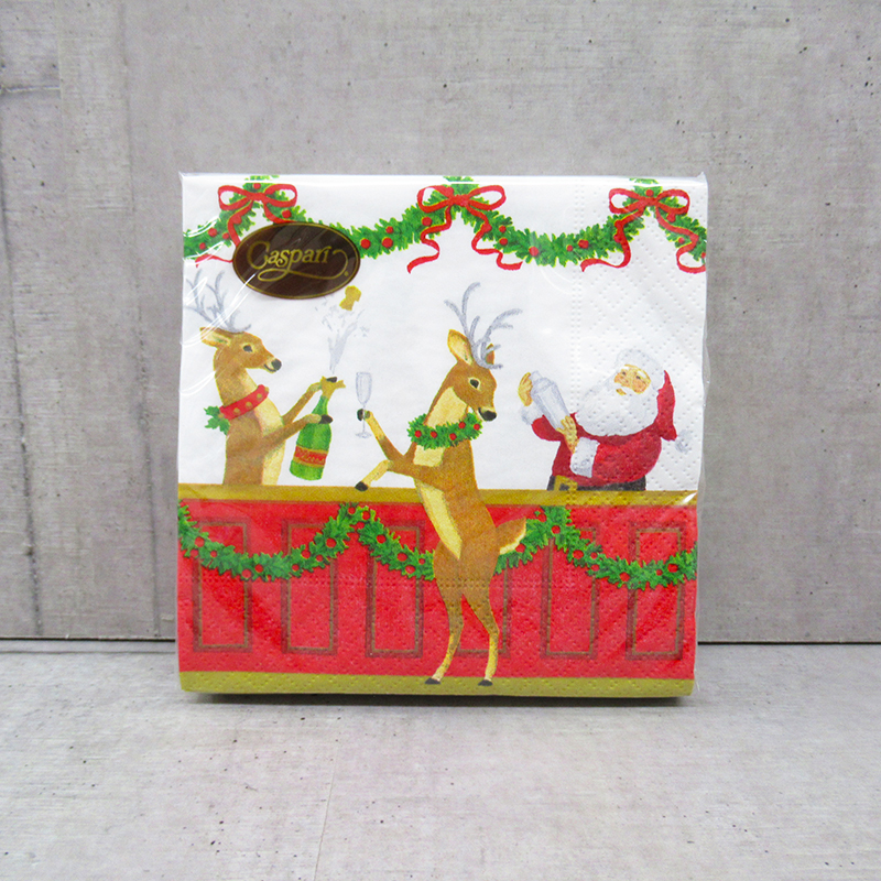 Caspari クリスマスペーパーナプキン Santa'S Ber